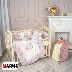 Set Lenjerie de Pat Copii 8 Piese Corona Roz